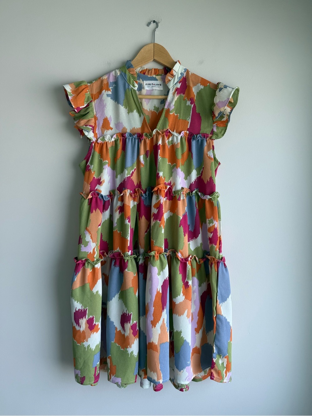 First Love by Lovelyn Abstract Tiered Ruffle Dress Medium
